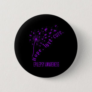 Hope Love Cure Epilepsy Awareness T 6 Cm Round Badge