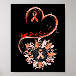 Hope Love Cure Fighter Sunflower Rsd Crps Awarenes Poster