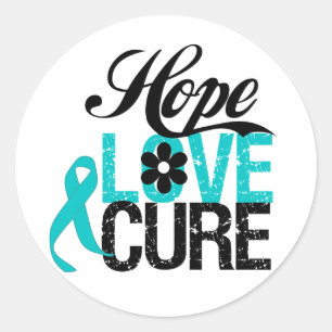 Hope Love Cure OVARIAN CANCER Gifts Classic Round Sticker