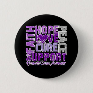 Hope Love Cure Pancreatic Cancer Awareness 6 Cm Round Badge