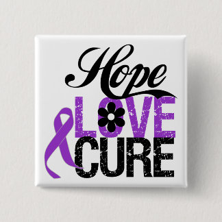 Hope Love Cure PANCREATIC CANCER Gifts 15 Cm Square Badge