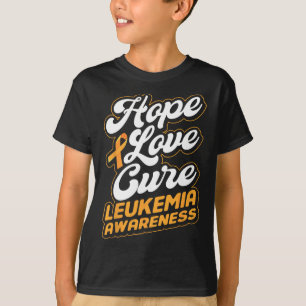 Hope Love Cure Support Leukaemia Awareness Ribbon T-Shirt