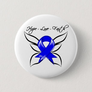 Hope Love Faith Butterfly - Ankylosing Spondylitis 6 Cm Round Badge