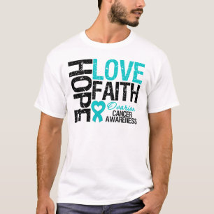 Hope Love Faith Ovarian Cancer T-Shirts