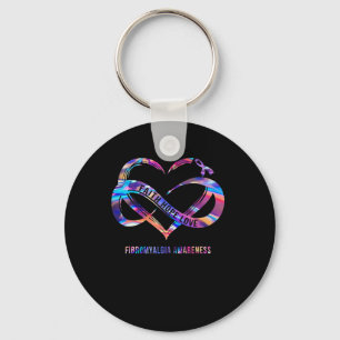 Hope Love Fibromyalgia Awareness 2  Key Ring