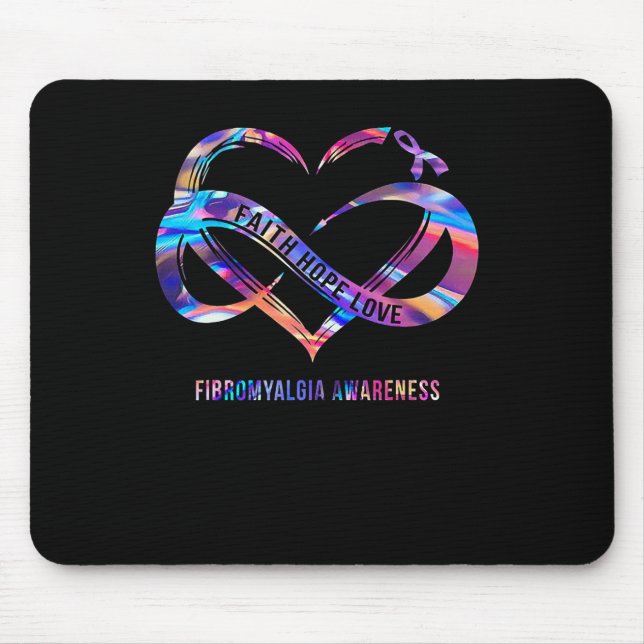 Hope Love Fibromyalgia Awareness 2  Mouse Mat (Front)