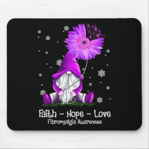 Hope Love Gnome Sunflower Fibromyalgia Awareness  Mouse Mat