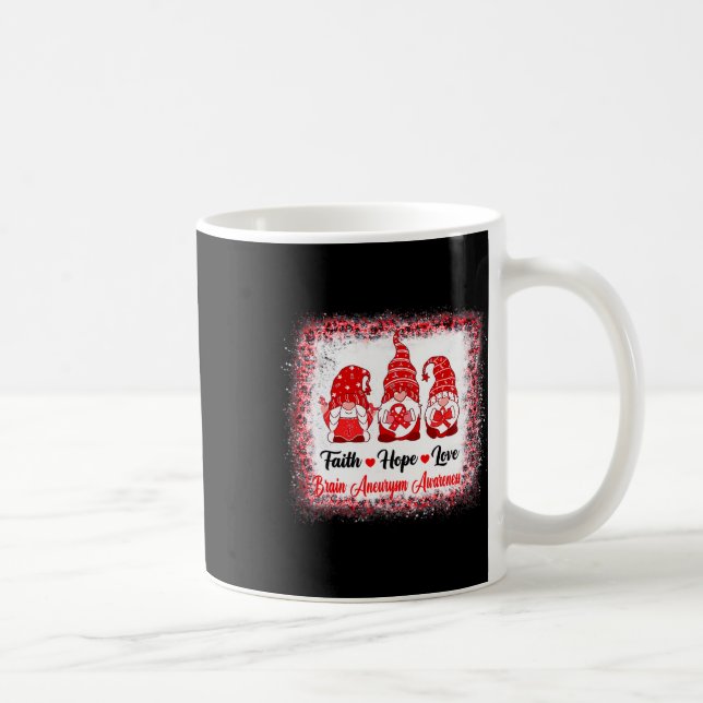 Hope Love Gnomes Brain Aneurysm Awareness Leopard  Coffee Mug (Right)