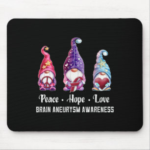 Hope Love Gnomes Brain Aneurysm Awareness Mouse Mat