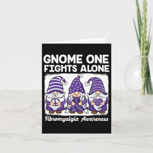 Hope Love Gnomes Purple Ribbon Fibromyalgia Awaren Card