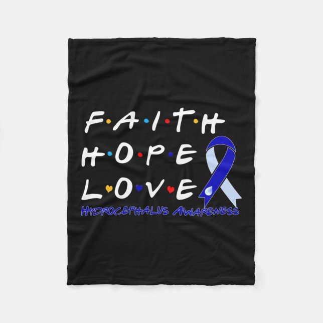 Hope Love Hydrocephalus Awareness  Fleece Blanket (Front)