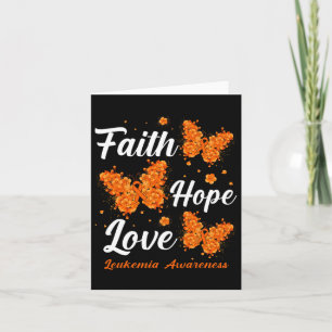 Hope Love Leukaemia Awareness Butterfly  Card