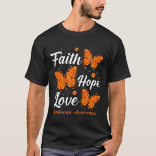 Hope Love Leukaemia Awareness Butterfly T-Shirt