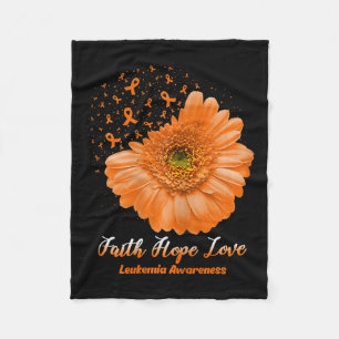 Hope Love Leukaemia Awareness Flower Be Strong Fleece Blanket