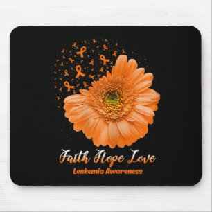 Hope Love Leukaemia Awareness Flower Be Strong Mouse Mat