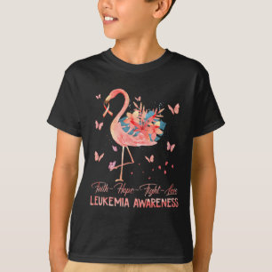 Hope Love Pink Flamingo Breast Leukaemia Awareness T-Shirt