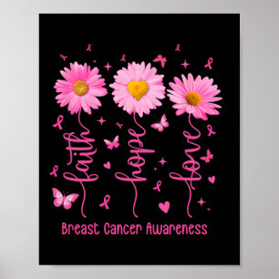 Hope Love Pink Ribbon Breast Cancer Awareness Dais Poster