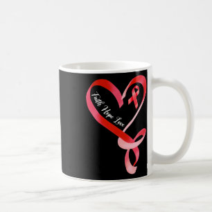 Hope Love Red Ribbon Heart Disease Awareness 1  Coffee Mug