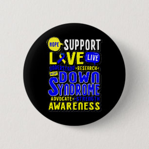 Hope Love World Down Syndrome Day Women Kids  6 Cm Round Badge