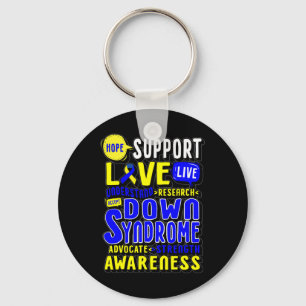 Hope Love World Down Syndrome Day Women Kids Key Ring