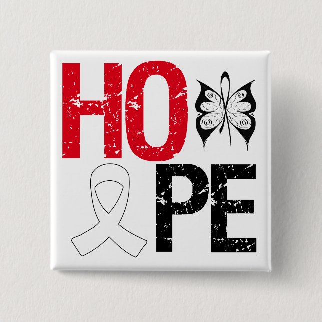 Hope Lung Cancer Awareness 15 Cm Square Badge (Front)