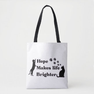 Hope Makes Life Brighter – Sweet Cat Lover Inspira Tote Bag