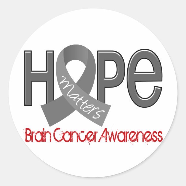 Hope Matters 2 Brain Cancer Classic Round Sticker (Front)