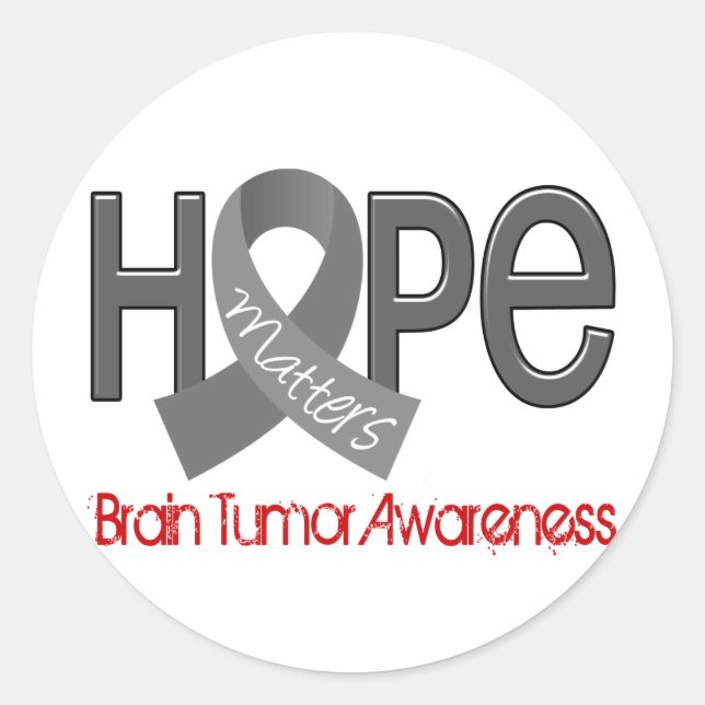 Hope Matters 2 Brain Tumour Classic Round Sticker (Front)