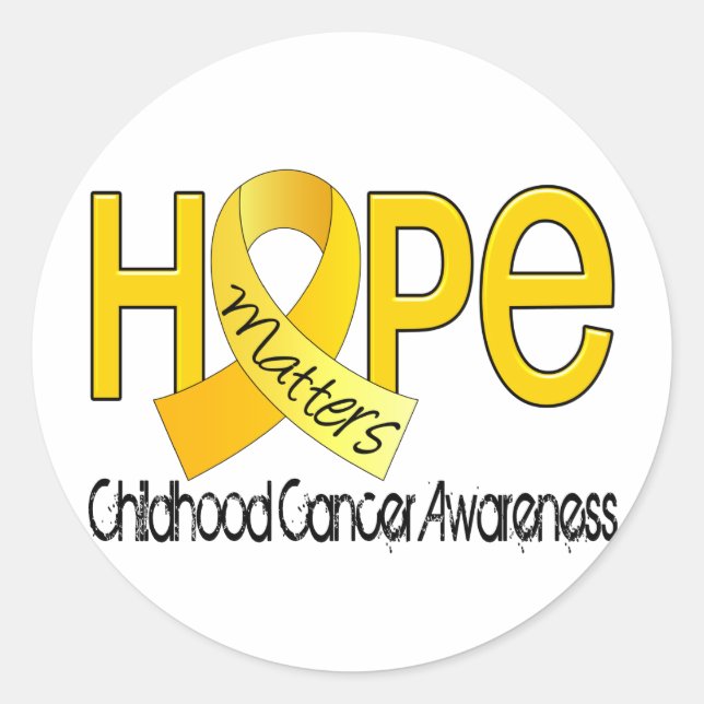 Hope Matters 2 Childhood Cancer Classic Round Sticker (Front)