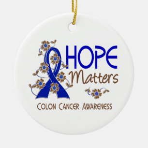 Hope Matters 3 Colon Cancer Ceramic Tree Decoration