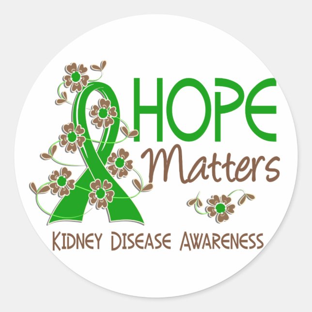 Hope Matters 3 Kidney Disease Classic Round Sticker (Front)