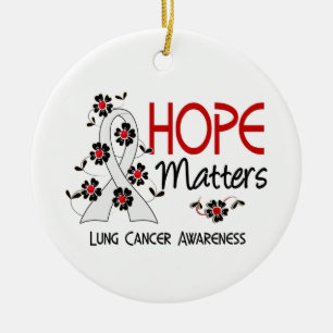 Hope Matters 3 Lung Cancer Ceramic Tree Decoration