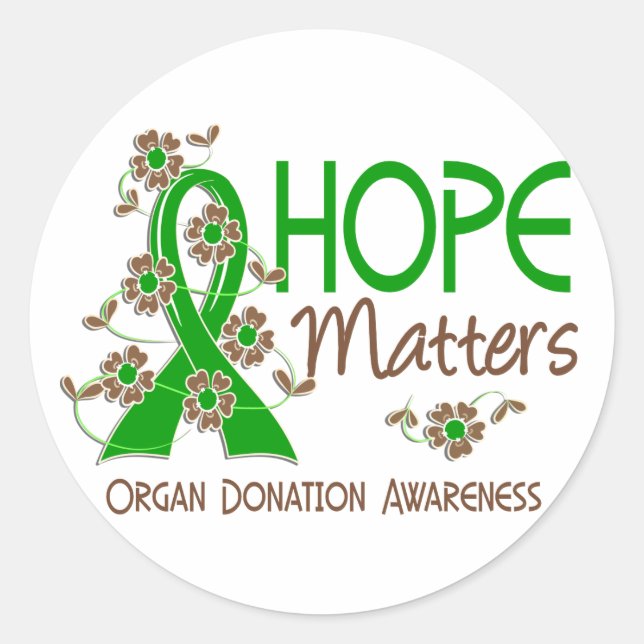 Hope Matters 3 Organ Donation Classic Round Sticker (Front)