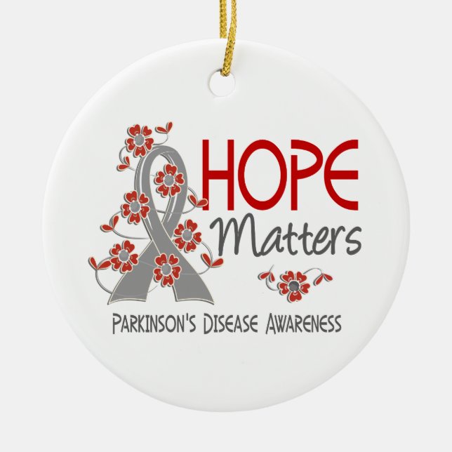 Hope Matters 3 Parkinson's Disease Ceramic Tree Decoration (Front)