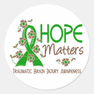Hope Matters 3 Traumatic Brain Injury TBI Classic Round Sticker