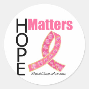 Hope Matters Breast Cancer (Jeweled Ribbon) Classic Round Sticker