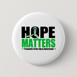 Hope Matters Brush Ribbon Traumatic Brain Injury 6 Cm Round Badge