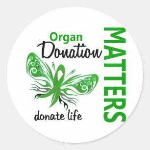 Hope Matters Butterfly Organ Donation Classic Round Sticker