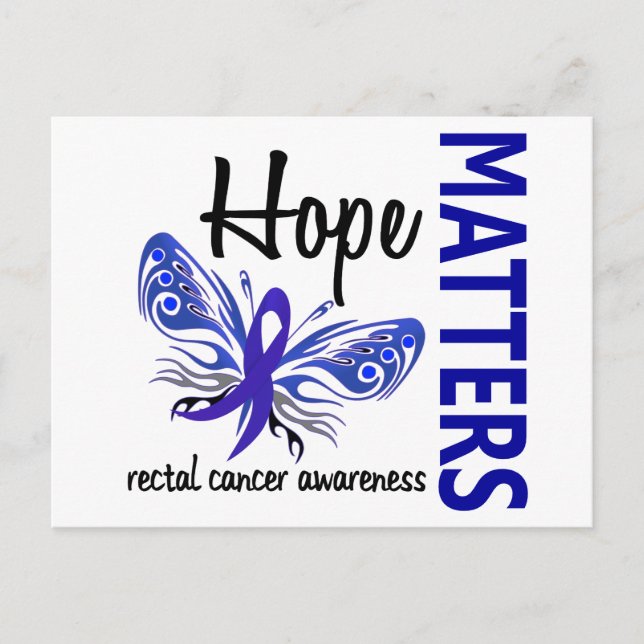 Hope Matters Butterfly Rectal Cancer Postcard (Front)