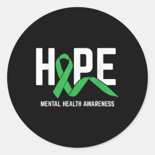 Hope Mental Health Awareness Mental Health Advocat Classic Round Sticker