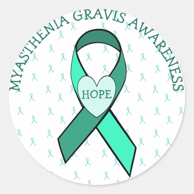 HOPE MYASTHENIA GRAVIS AWARENESS RIBBON STICKER (Front)