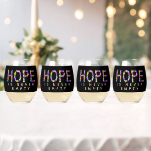 Hope Never Fades Hope Is Never Empty – Achempong Stemless Wine Glass