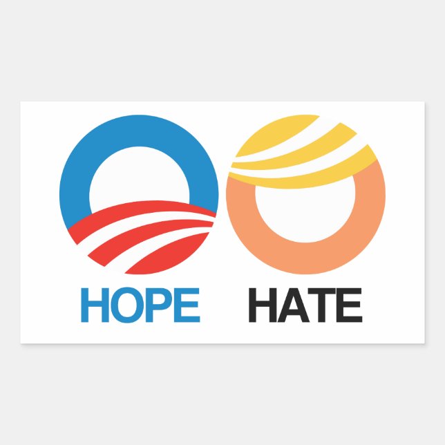 HOPE (Obama) HATE (Trump) Rectangular Sticker (Front)