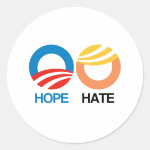 HOPE (Obama) vs. HATE (Trump) Classic Round Sticker
