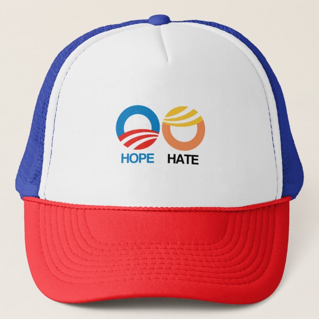 HOPE (Obama) vs. HATE (Trump) Trucker Hat (Front)