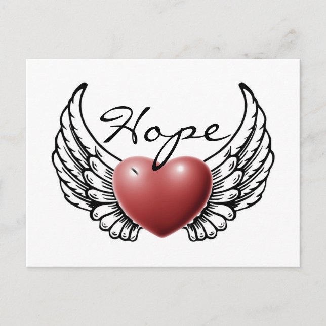 Hope on Angel Wings` Postcard (Front)