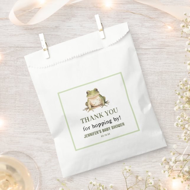 Hope On Over Frog Baby Shower Favour Bags (Clipped)