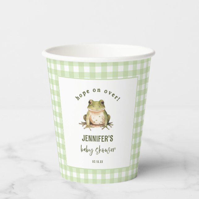 Hope On Over Frog Baby Shower Paper Cups (Front)