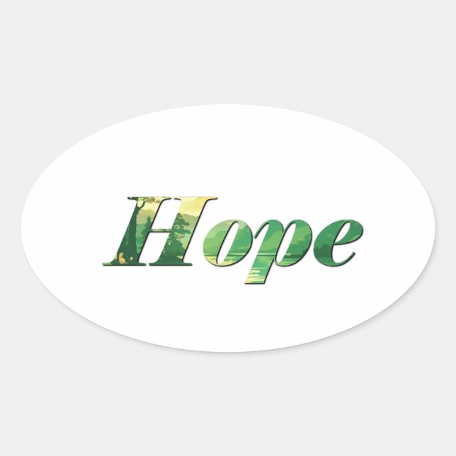 Hope. Oval Sticker (Front)