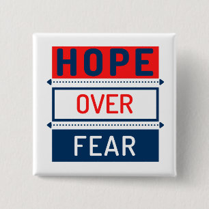 Hope Over Fear  15 Cm Square Badge